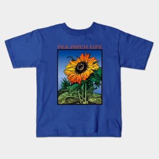 Pea Patch Life Sunflower Aesthetic Floral Orange Bloom Gardeners Kids T-Shirt